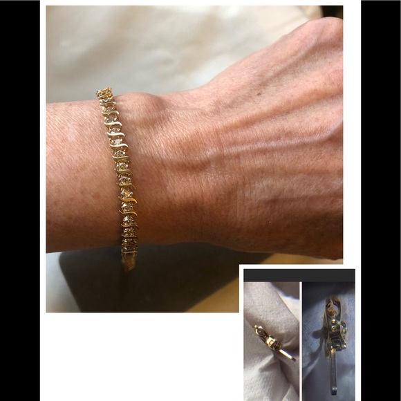14k Gold Diamond 💎 Bracelet GREAT Gift 🎁💝 IDEA! - Picture 8 of 8